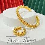 Diamond cut bracelet with ring