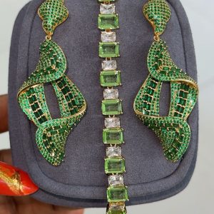 ZIRCONIA EARING AND MATCHING BRACELET