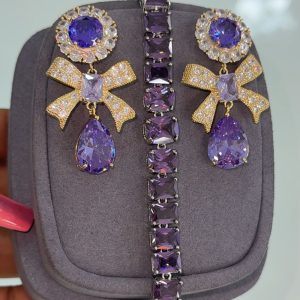 ZIRCONIA EARING AND MATCHING BRACELET